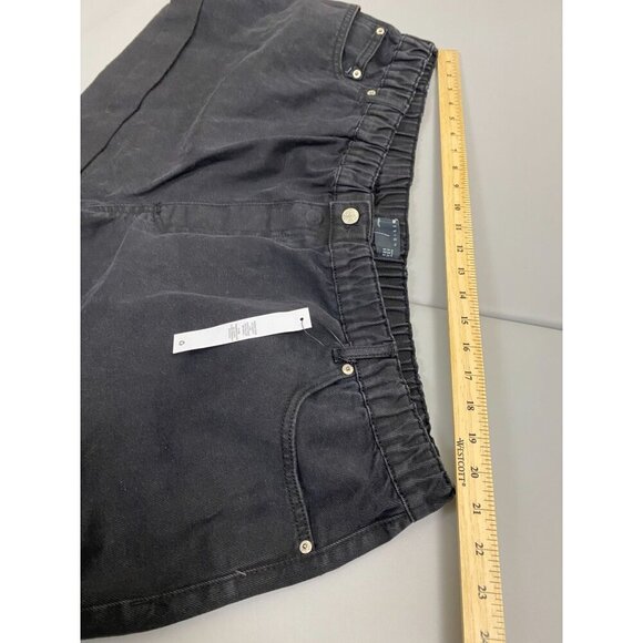 NEW Asos Black Elastic Waist Curve Jean Shorts Womens Plus size 22 Cotton - Picture 7 of 11